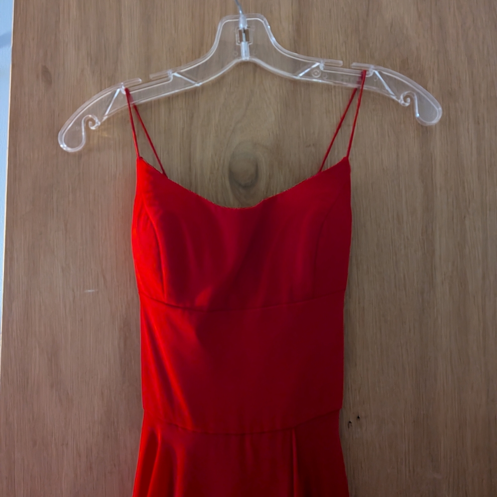 Elegant Red Spaghetti Strap Dress